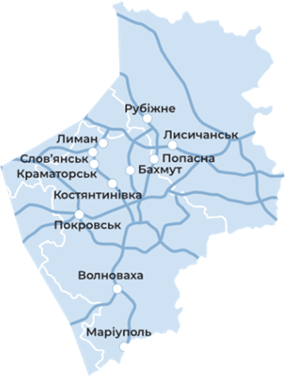 Покриття обслуговування філії Східного регіону ГО «Лікарняна каса Львівської залізниці»